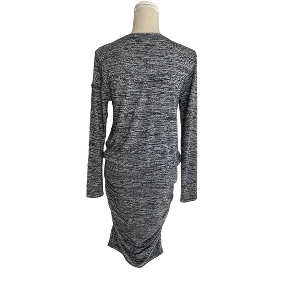 Sundry Women’s Heather Gray Knit Blouson Ruched Dress Size 1 Regular Size S - Picture 7 of 12